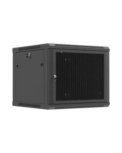 LANBERG NÁSTĚNNÁ INSTALAČNÍ SKŘÍŇ 19" 9U 600X600 ČERNÉ PERFOROVANÉ DVEŘE (PLOCHÉ BALENÍ)