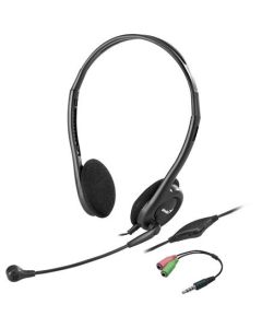 Genius HS-200C Headset, drátový, náhlavní, mikrofon, redukce na 1× 3,5 mm jack, černý