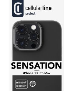 Ochranný silikonový kryt Cellularline Sensation pro Apple iPhone 13 Pro Max, černý