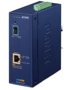 Planet IXT-900-1X1UP průmyslový konvertor 1x 10G Base-T 802.3bt PoE++ / SFP+ 10G Base-X, IP40, -40~75°C, dual power