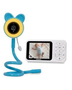 EVOLVEO Baby Monitor N35 – dětská chůvička s kamerou, VOX, teploměr, noční vidění, RGB světlo, Modrá