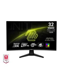 MSI Gaming monitor MAG 32CQ6F, 31,5"  Rapid VA zakřivený /2560x1440 (WQHD)/180Hz/0,5ms/DP/2xHDMI/černá