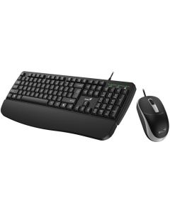 Genius KM-123 Set klávesnice a myši, drátový, CZ+SK layout, opěrka dlaně, 1200 DPI, Copilot, USB, černý