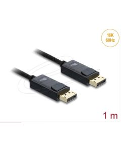 Delock Koaxiální kabel DisplayPort 16K 60 Hz 80 Gbps s pleteným opláštěním 1 m