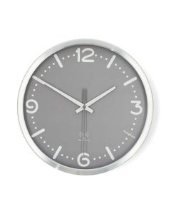 Nedis CLWA7226SS - Nástěnné hodiny | Průměr: 300 mm | Hliník | Rádiem řízený čas | Tichý pohyb | Kov / Šedá
