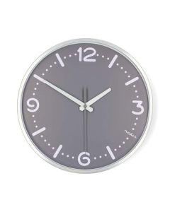 Nedis CLWA3226SS - Nástěnné hodiny | Průměr: 300 mm | Hliník | Tichý pohyb | Kov