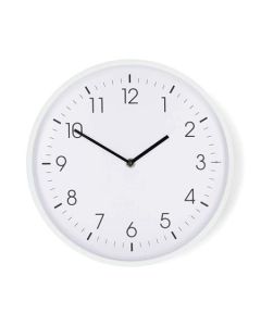 Nedis CLWA1226WT - Nástěnné hodiny | Průměr: 300 mm | Plast | Tichý pohyb | Bílá