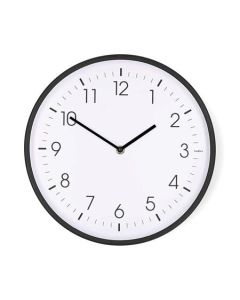 Nedis CLWA1226BK - Nástěnné hodiny | Průměr: 300 mm | Plast | Tichý pohyb | Černá