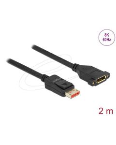 Delock DisplayPort prodlužovací kabel montážní panel 8K 60 Hz 2 m