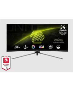 MSI Gaming MAG 345CQR, 34" VA zakřivený /3440x1440 (UWQHD)/180Hz/1ms/DP/2xHDMI/Výškově nastavitelný/černá