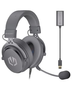 Endorfy VIRO Plus USB Alt Grey Headset,herní,náhlavní,drátový,odnímatelný mik.,53mm měniče,3,5mm jack + externí zvk.karta/šedý