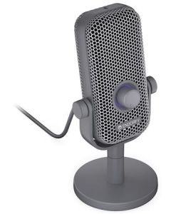 Endorfy Solum Voice S Alt Gray, Mikrofon, kondenzátorový, kardioidní, RGB podsvícení, USB-C, dotykové ztlumení, 3,5mm jack,šedá