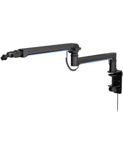 Endorfy Broadcast Low Profile RGB Boom Arm,Stojan pro mik.,stolní,tl. stolu 15–105mm,360° rot.,nosn. 2kg,vícebarevné podsv.,černá