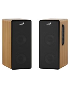 Genius SP-HF1220BT Reproduktory, 2.0, 45W, 3,5mm jack, Bluetooth, dřevěné, regulace basů a výšek,sluchátkový výst.,hnědo-černé