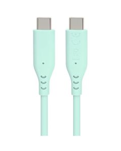 PremiumCord Silikonový kabel s konektory USB-C 60W 480Mbps tyrkysový extra měkký 1,5m
