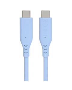 PremiumCord Silikonový kabel s konektory USB-C 60W 480Mbps modrý extra měkký 1,5m