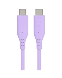 PremiumCord Silikonový kabel s konektory USB-C 60W 480Mbps fialový extra měkký 1,5m