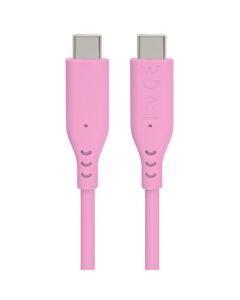 PremiumCord Silikonový kabel s konektory USB-C 60W 480Mbps růžový extra měkký 1,5m