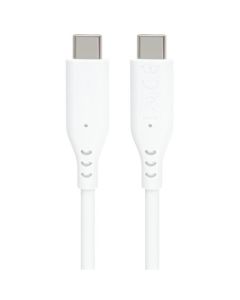 PremiumCord Silikonový kabel s konektory USB-C 60W 480Mbps bílý extra měkký 1,5m