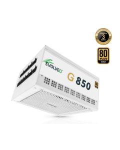 EVOLVEO G850 zdroj 850W, 80+ GOLD, ATX 3.1, aPFC, 140 mm ventilátor, záruka 3 roky, bílý 