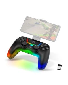 EVOLVEO Ptero2, bezdrátový & drátový gamepad pro PC, PS3/4/5, iOS, Android, Switch, černý