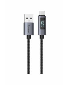 SWISSTEN LCD KABEL USB-A / USB-C 1 M ČERNÝ