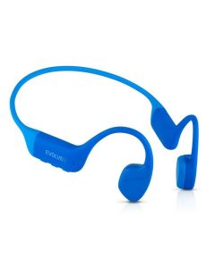 EVOLVEO BoneMax, bezdrátová sluchátka na lícní kosti, MP3 32GB, IPX8, modré