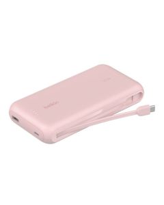 Belkin BOOST CHARGE™ USB-C Power Delivery PowerBanka s integrovaným USB-C kabelem, 10000mAh, 30W, růžová