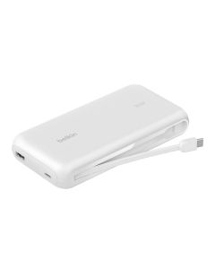 Belkin BOOST CHARGE™ USB-C Power Delivery PowerBanka s integrovaným USB-C kabelem, 10000mAh, 30W, bílá