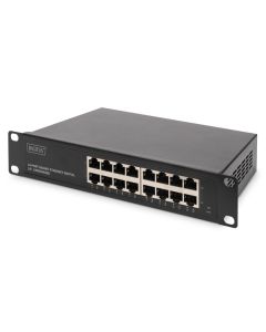 DIGITUS 10" gigabitový ethernetový switch, 16 portů, nemanagovatelný