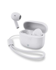 Nedis HPBT2400WT - Bezdrátová Sluchátka | Bluetooth | Až 16 hodin | Ovládání dotykem | Nabíjecí pouzdro | mikrofon