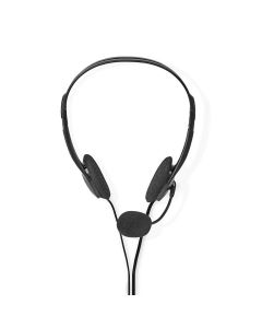Nedis CHST100BK - PC sluchátka| Na Uši | Stereo | 2x 3.5 mm | Sklopný Mikrofon | Černá