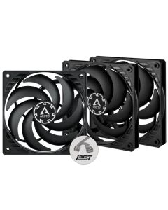 ARCTIC P12 Slim PWM PST, 120mm, 4pin, PWM, 3 kusy, černá