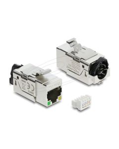Delock Modul Keystone RJ45, zásuvka Cat.6A, STP, s LED indikací PoE