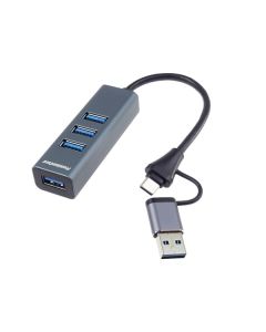 PremiumCord 5G SuperSpeed USB3.2 Hub USB-C a USB-A na 4x USB-A 3.2 Gen 1
