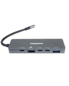 PremiumCord USB-C na 4K@60Hz HDMI + 10G USB3.2 A + 10G 2x USB-C + PD(power delivery) adaptér