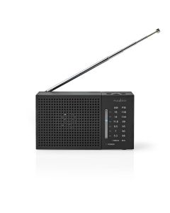 Nedis RDFM1200BK - FM Rádio Přenosné | AM / FM | Napájení z baterie | Analogový |  1.5 W | IP20 | Černá