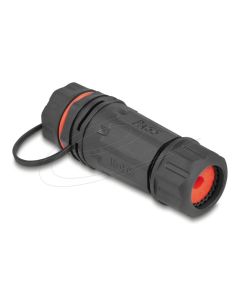 Delock Konektor kabelu ze zásuvkového RJ45 na zásuvkový RJ45 Cat.6A, s ochranným uzávěrem, vodotěsný 