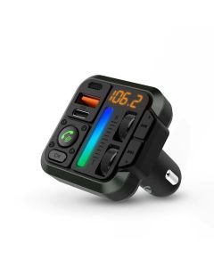 Nedis CATR2024BK - FM transmitter do auta | Reproduktor | 1.00 " | Bluetooth® | PD 18 W/PD 20 W | Google Assistant / Sir