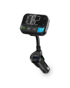 Nedis CATR1024BK - FM transmitter do auta | Reproduktor | 2.00 " | Bluetooth® | PD 20 W/QC 3.0 | Google Assistant / Siri