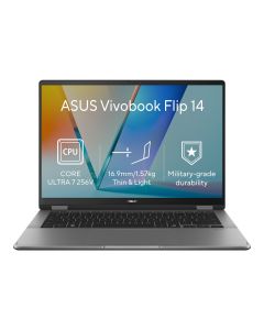ASUS Vivobook 14 Flip - Ultra 7 Processor 256V/16GB/1TB SSD/14"/WUXGA/OLED/Touch/2y PUR/Win 11 Home/šedá