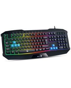 Genius GX GAMING Scorpion K215,Klávesnice, herní, drátová, CZ+SK layout, podsvícená, Copilot, USB, černá