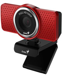 Genius ECam 8000, Webkamera, Full HD 1080p, mikrofon, USB-C, USB-A, červená