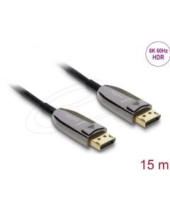 Delock Aktivní optický kabel DisplayPort 2.1 8K 60 Hz 40 Gbps 15 m
