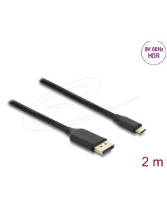 Delock Kabel USB Type-C™ na DisplayPort (DP Alt Mód) 8K 60 Hz s funkcí HDR 2 m černá