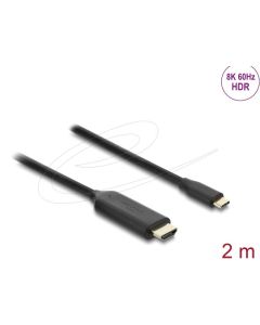 Delock Kabel USB Type-C™ na HDMI (DP Alt Mód) 8K 60 Hz s funkcí HDR 2 m černá