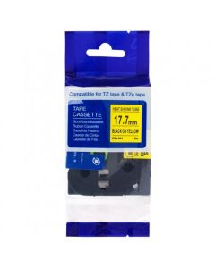 PRINTLINE kompatibilní páska s Brother HSe-641, 18mm, černý tisk/ žlutý podklad, bužírka