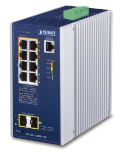 Planet IGS-4215-4UP4T2S průmyslový L2 switch, 8x1Gb, 2x1Gb SFP, 4x PoE 802.3bt 240W, 48-54VDC, -40~75°C, IP30