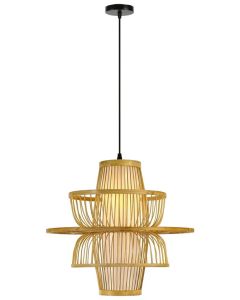 IMMAX BOHO PINCHOS designové závěsné svítidlo, D45cm, E27, bambusové dřevo