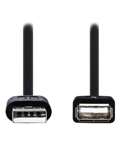 NEDIS prodlužovací kabel USB 2.0/ zástrčka USB-A - zásuvka USB-A/ poniklované konektory/ černý/ bulk/ 2m